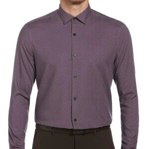 Perry Ellis Wine Geo Dobby Button-Down Shirt
